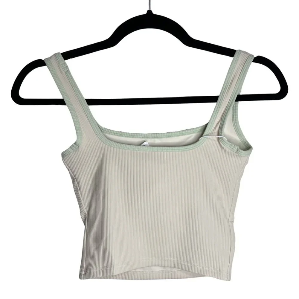 NWT HALARA Ribbed Knit Color Block Backless Cropped Yoga Tank Top - Picture 10 of 12